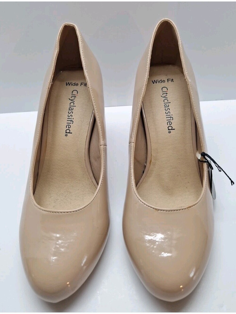City Classified Comfort Women’s Tan 3 Inch High Heel Pumps Size 9 Wide Fit